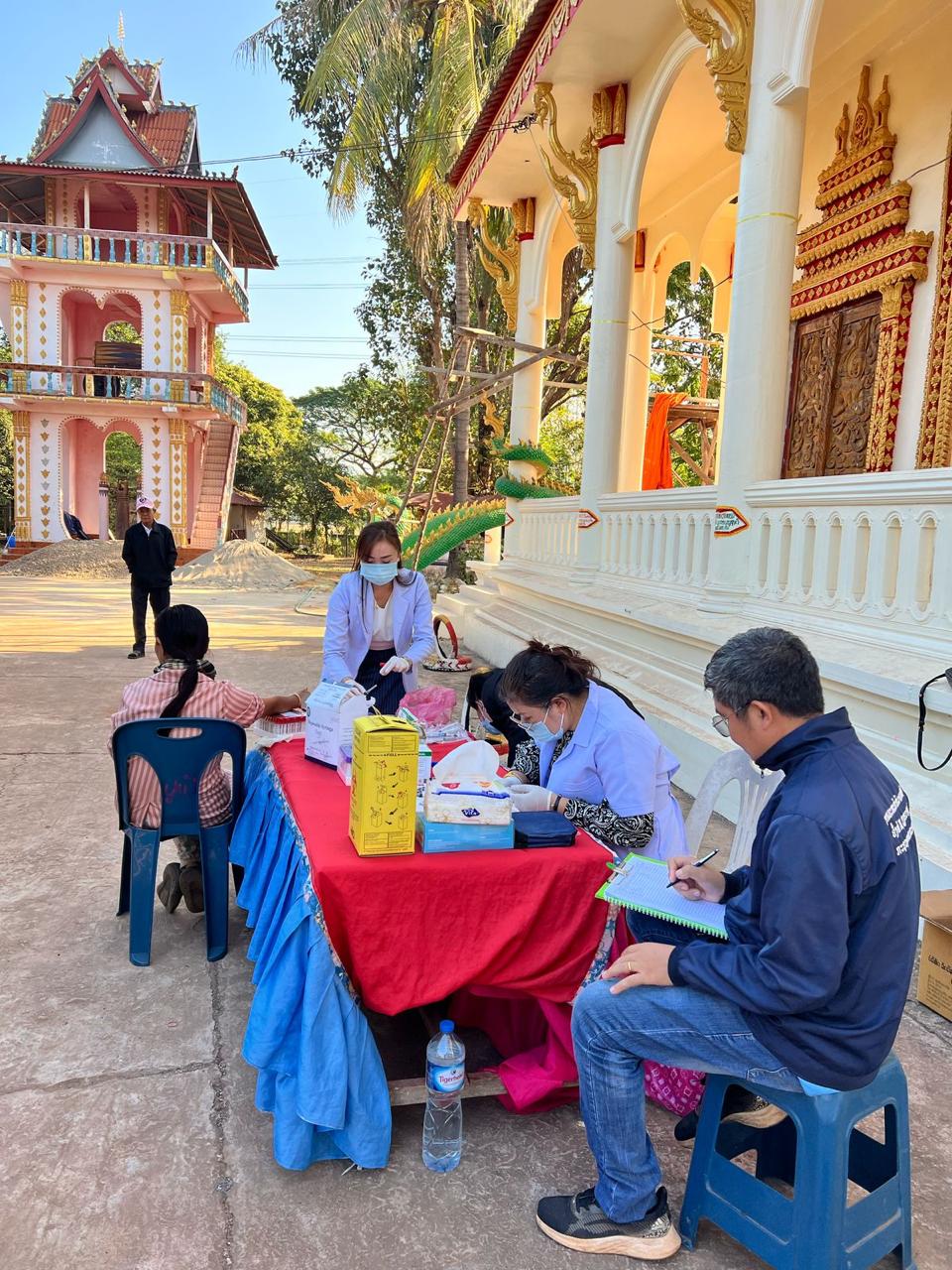 Community health screening at temple